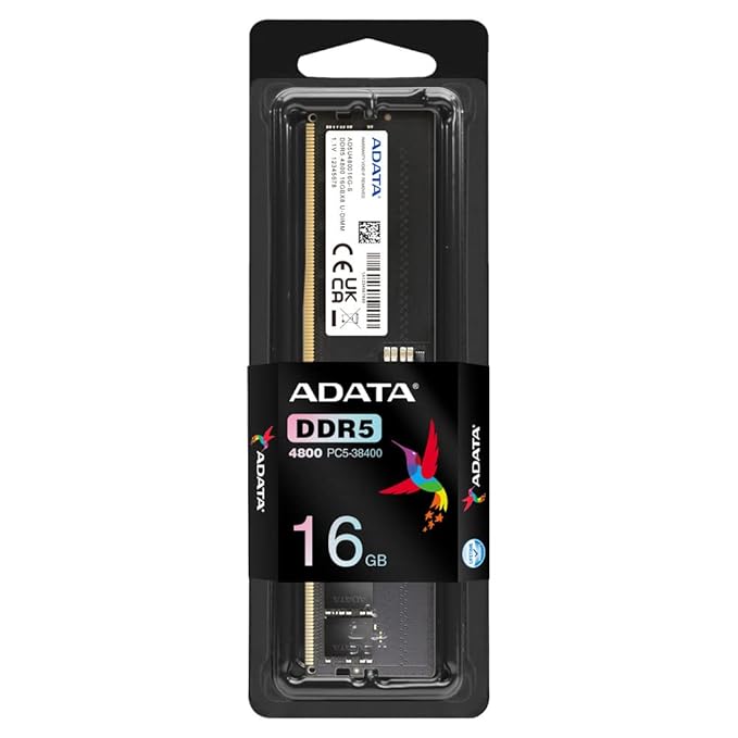 ADATA 16GB CL40 DDR5 4800MHz U-DIMM Desktop RAM (AD5U480016G-S)