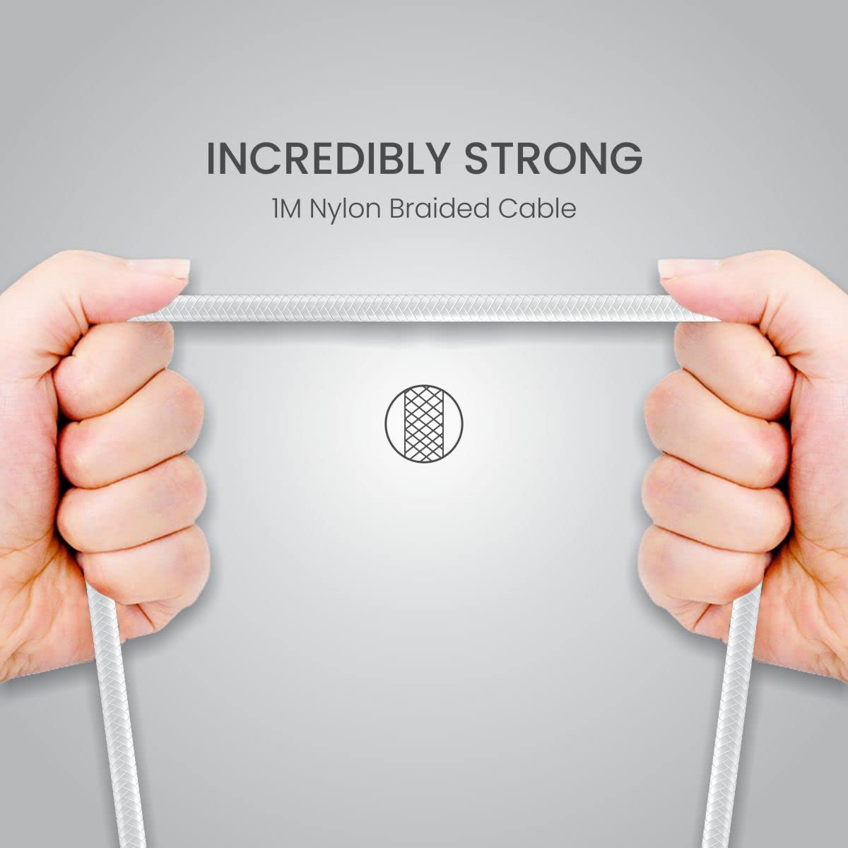 PORTRONICS Konnect B Plus 8 Pin USB Cable | Nylon Braided 8 Pin USB Cable With Metal Heads - | Buy Online at Shwetha Computers