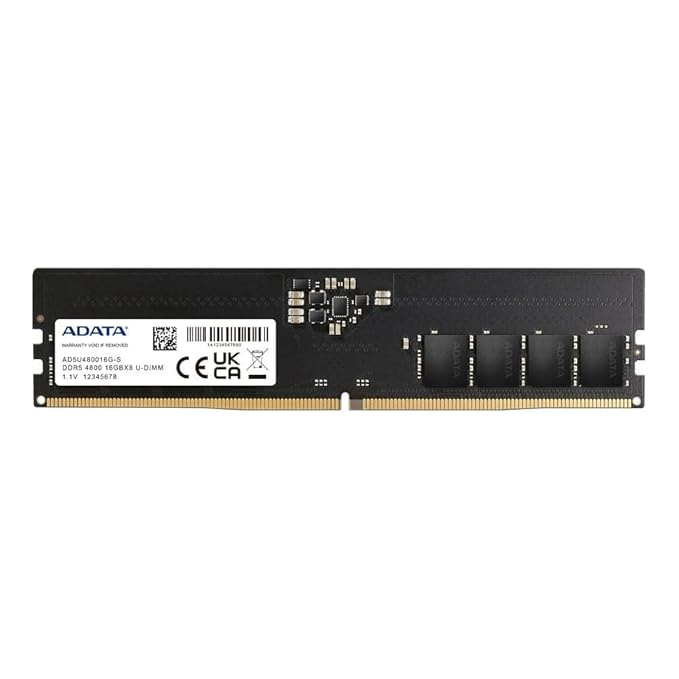 ADATA 32GB CL40 DDR5 4800MHz U-DIMM Desktop RAM (AD5U480032G-S)