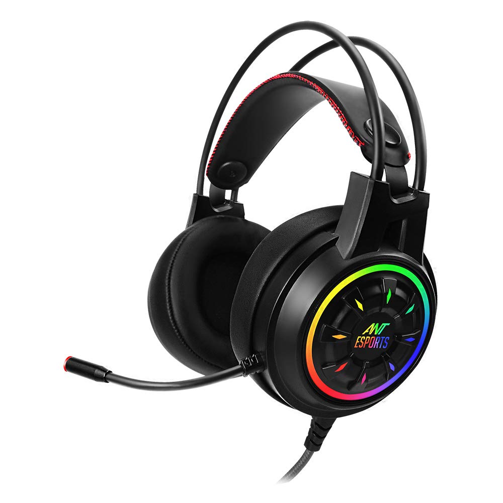 Ant Esports H707 HD RGB 7.1 Virtual Surround Sound Gaming Headset with Noise-Cancellation Microphone