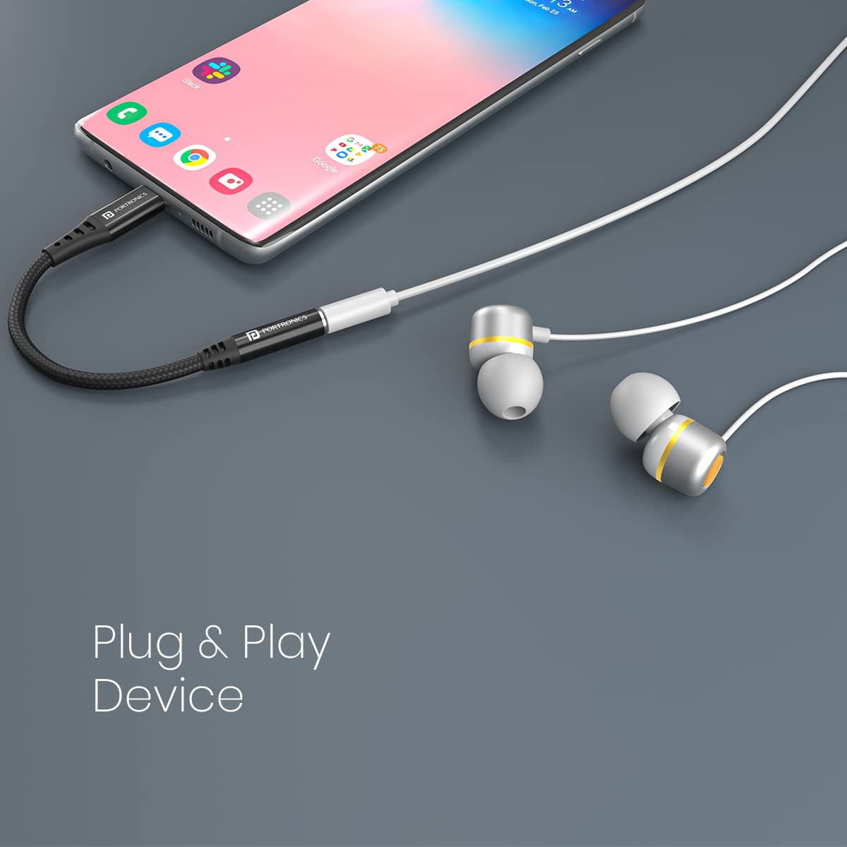 PORTRONICS I Konnect-C II Type-C to 3.5 Aux Connector - | Buy Online at Shwetha Computers