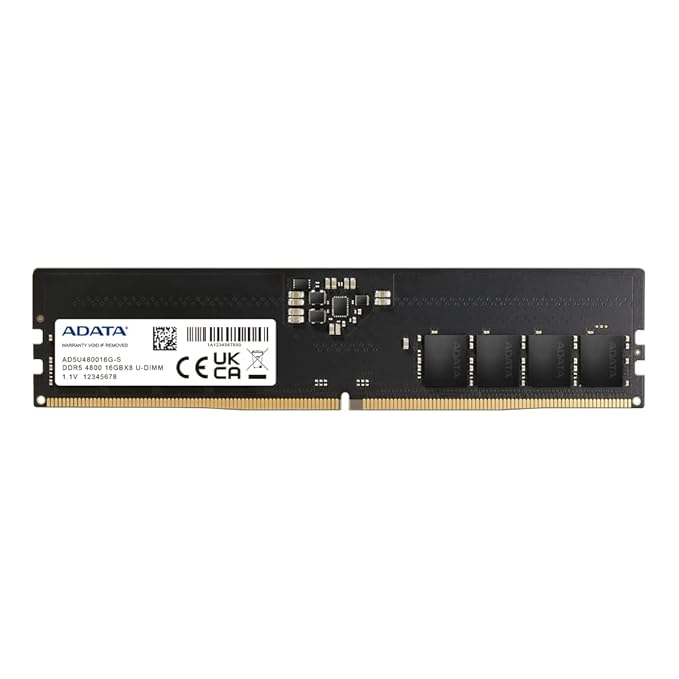 ADATA 16GB CL40 DDR5 4800MHz U-DIMM Desktop RAM (AD5U480016G-S)