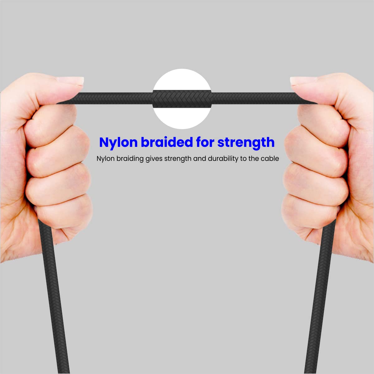 PORTRONICS Konnect L1 Type C to 8Pine | Nylon braided | quick data transfer | Type-C | Tangle free - | Buy Online at Shwetha Computers