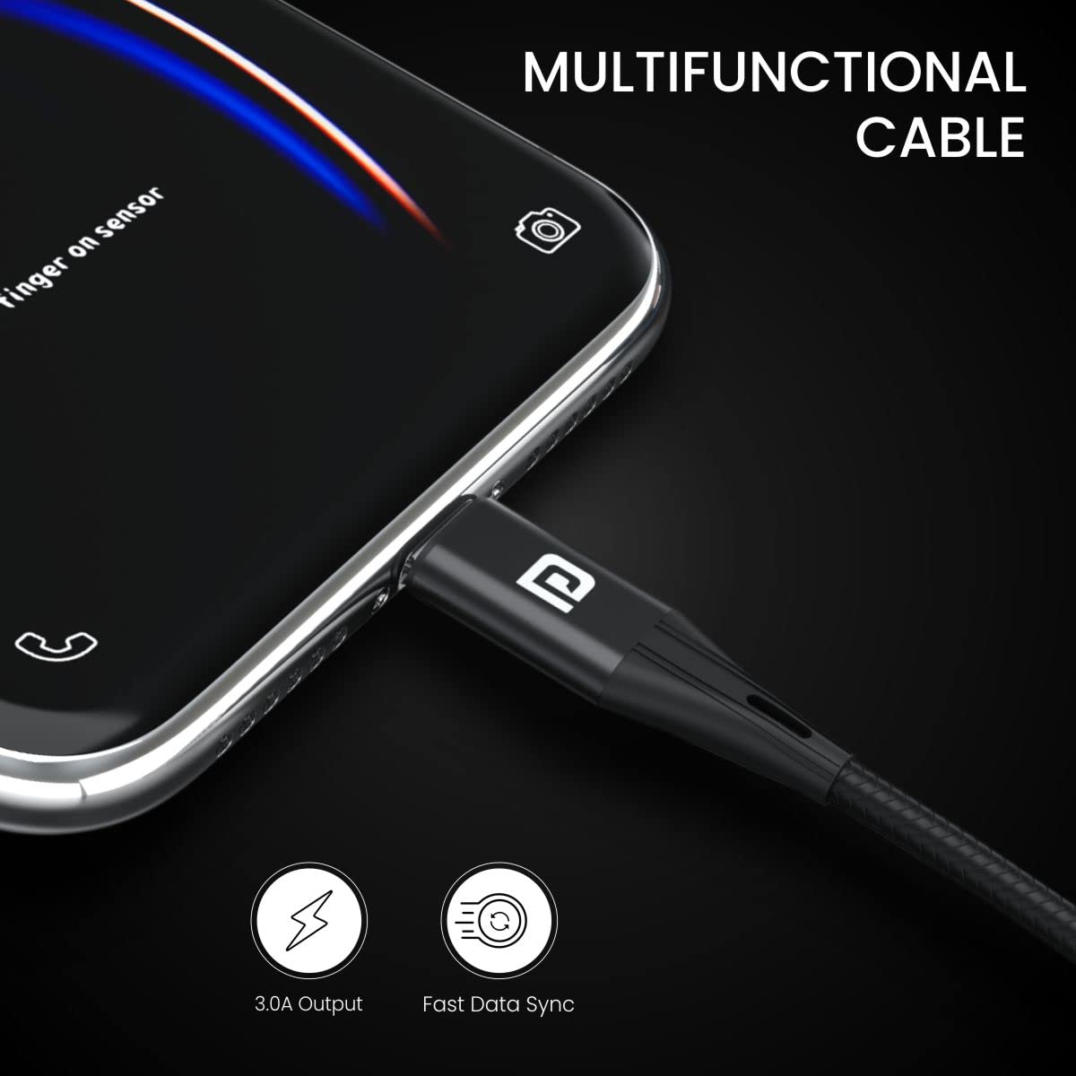 PORTRONICS Konnect B Plus 8 Pin USB Cable | Nylon Braided 8 Pin USB Cable With Metal Heads - | Buy Online at Shwetha Computers