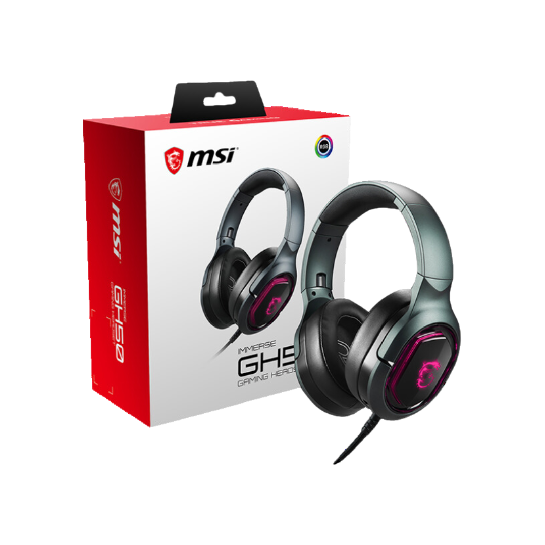 MSI Immerse GH50 Gaming Headset - 20Hz~20KHz, 109 dB ± 3 dB, 32 ohm ± 15%, 100 Hz~10 kHZ, -36 dB ± 3 dB