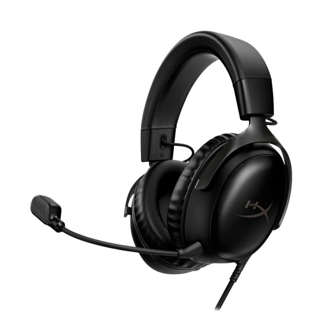 HyperX Cloud III Gaming Over Ear Headset - 53mm Drivers, Aluminum Frame, Memory Foam Ear Cushions, Noise-Cancelling Microphone, USB 2.0