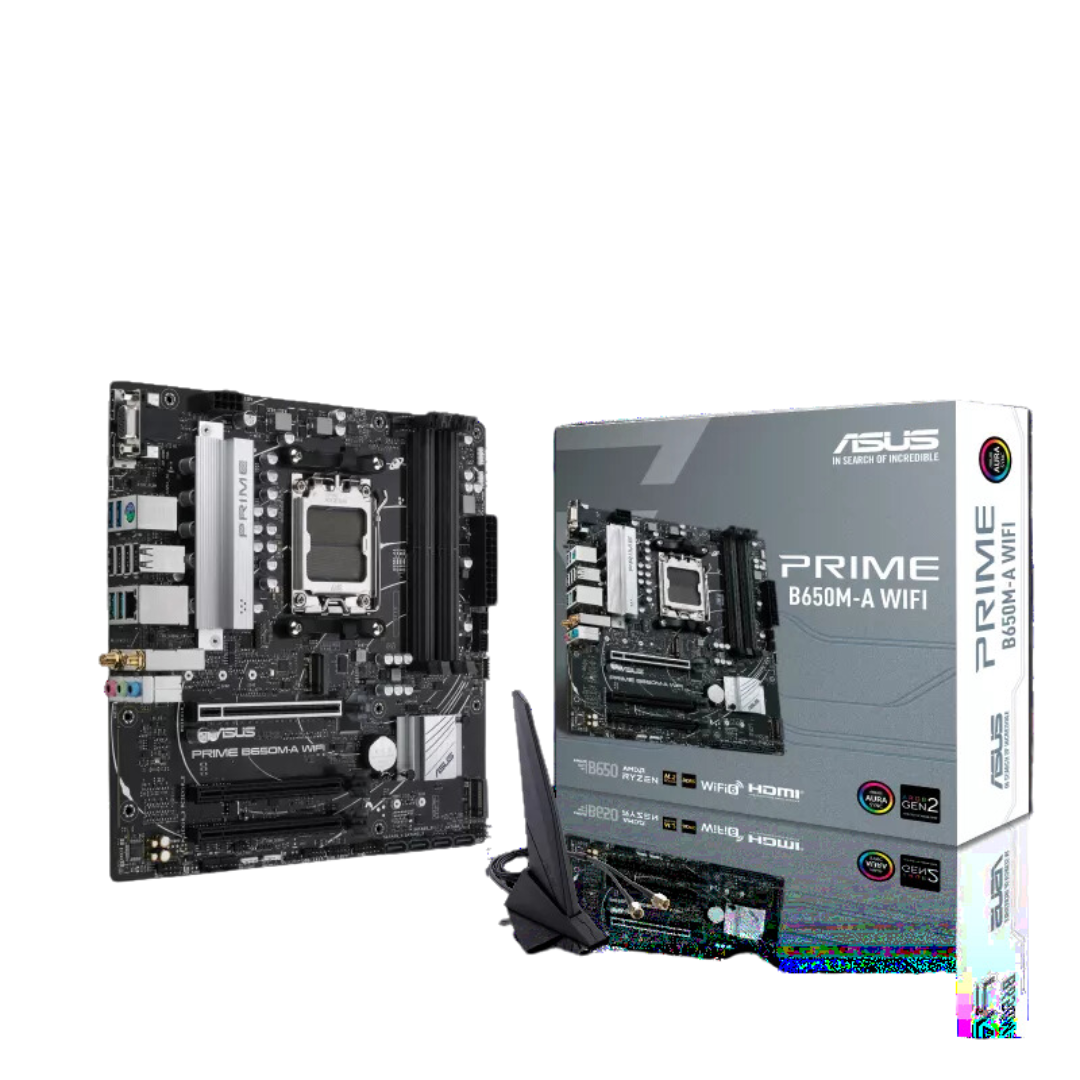 ASUS PRIME B650M-A-WIFI DDR5 Motherboard - AMD Socket AM5, PCIe 4.0, Wi-Fi 6, 2.5Gb Ethernet, Windows 11 Support