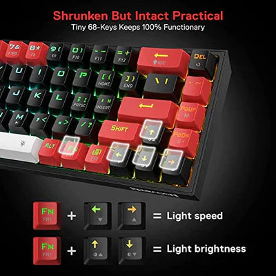 Redragon K631 PRO CASTOR RGB Bluetooth/2.4Ghz/Keyboard (Red Switch) - | Buy Online at Shwetha Computers