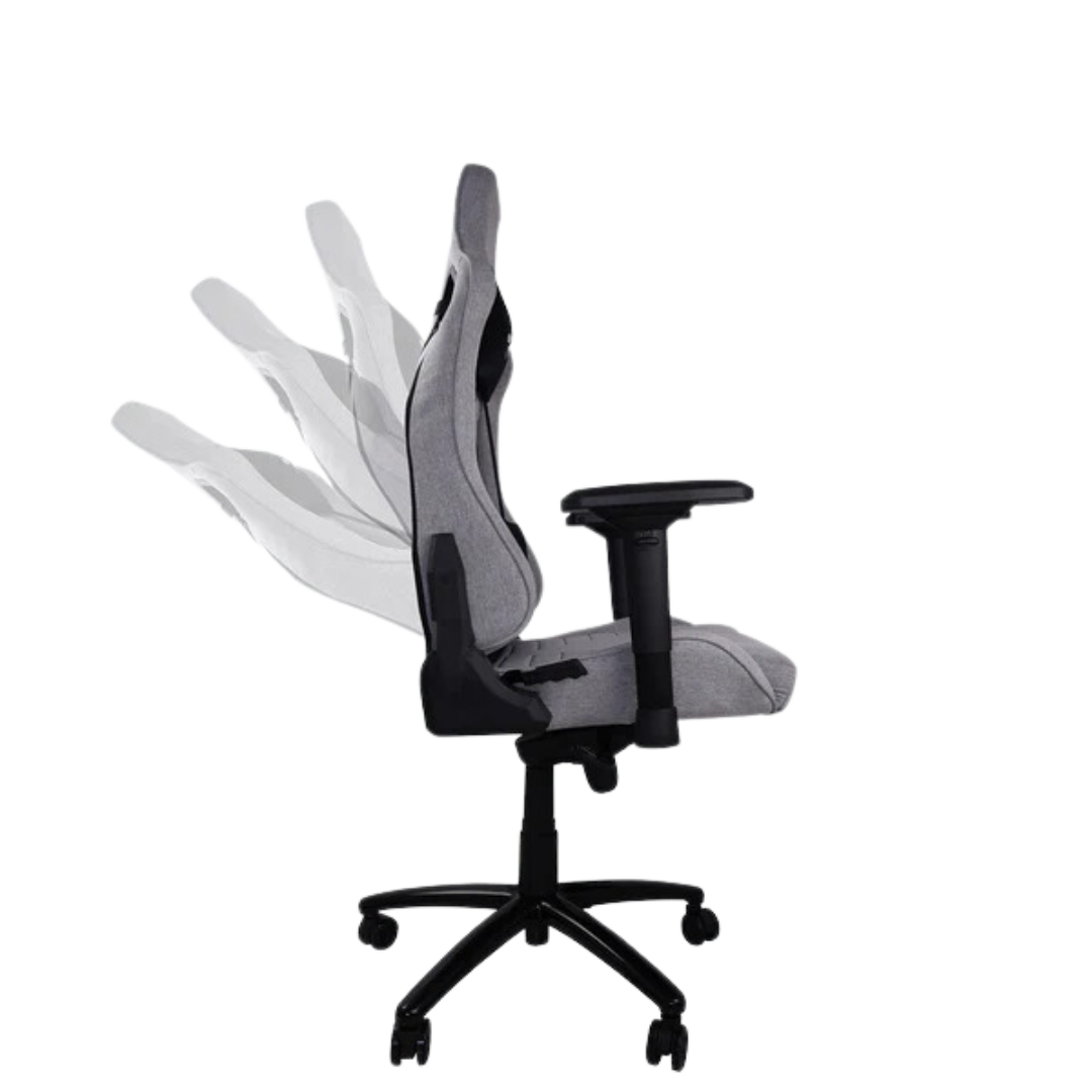 Zebronics Gaming Chair Zeb-GC3500 - Grey, Linen/Suede, Metal Frame, 360° Swivel, 90°-155° Tilt, 4D Armrests, Class 4 Gas Lift