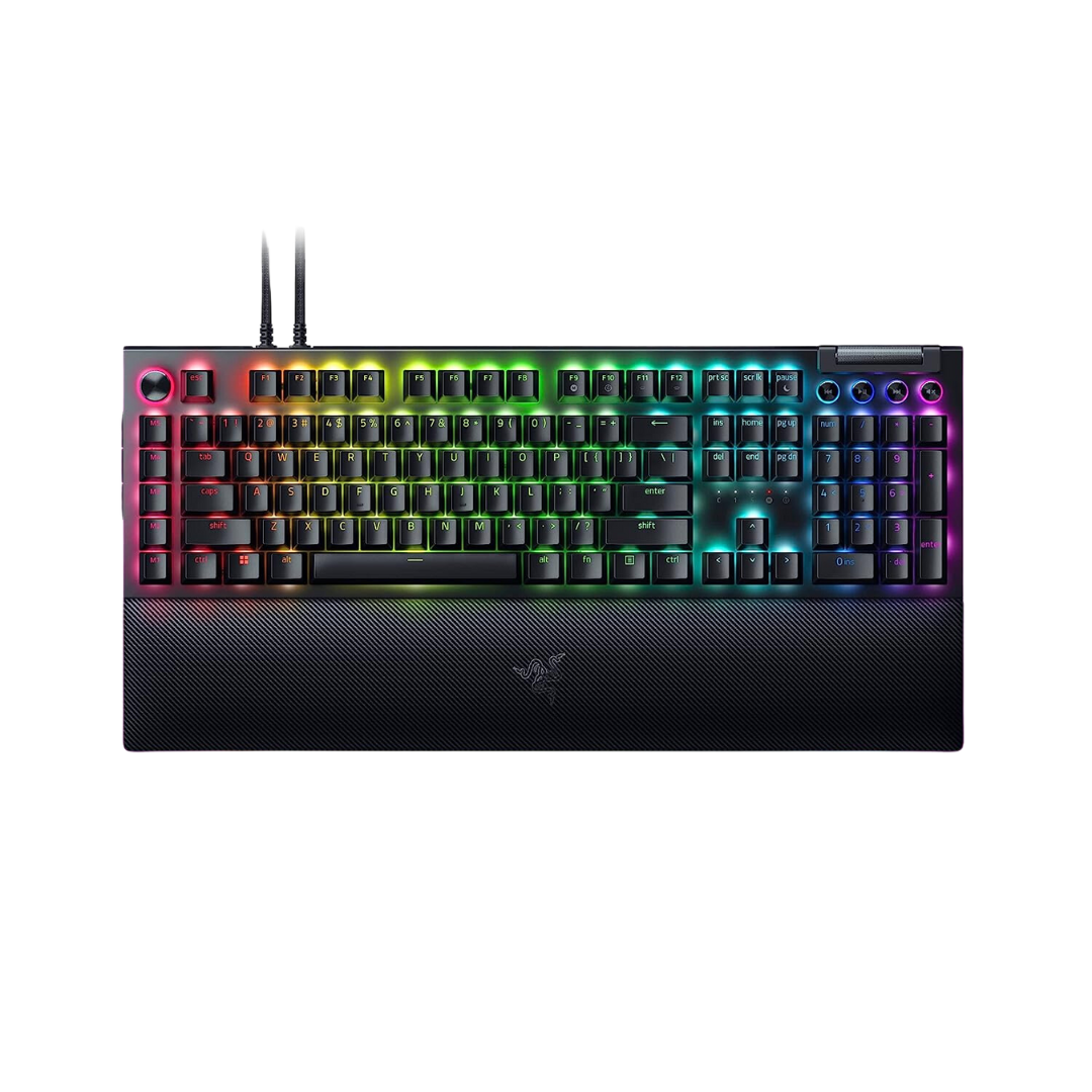 Razer BlackWidow V4 Pro - Razer Yellow Mechanical Switches, Razer Chroma RGB, Detachable Type C Cable