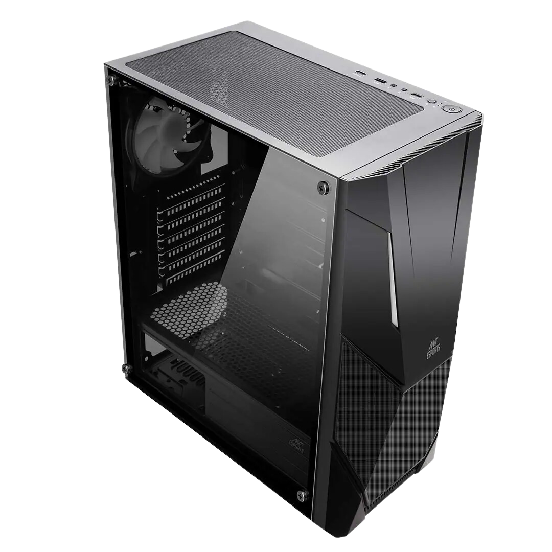 Ant Esports ICE-211TG ATX/ITX/Micro-ATX Chassis w/ 2x3.5" & 3x2.5" Drive Bays, Front 140mm x 2 / 120mm x 3 Fan Support, Preinstalled 120mm ARGB Fans, Liquid Cooling Support, 7 Expansion Slots, 1xUSB 3.0, 2xUSB 2.0, 315mm VGA Card Length