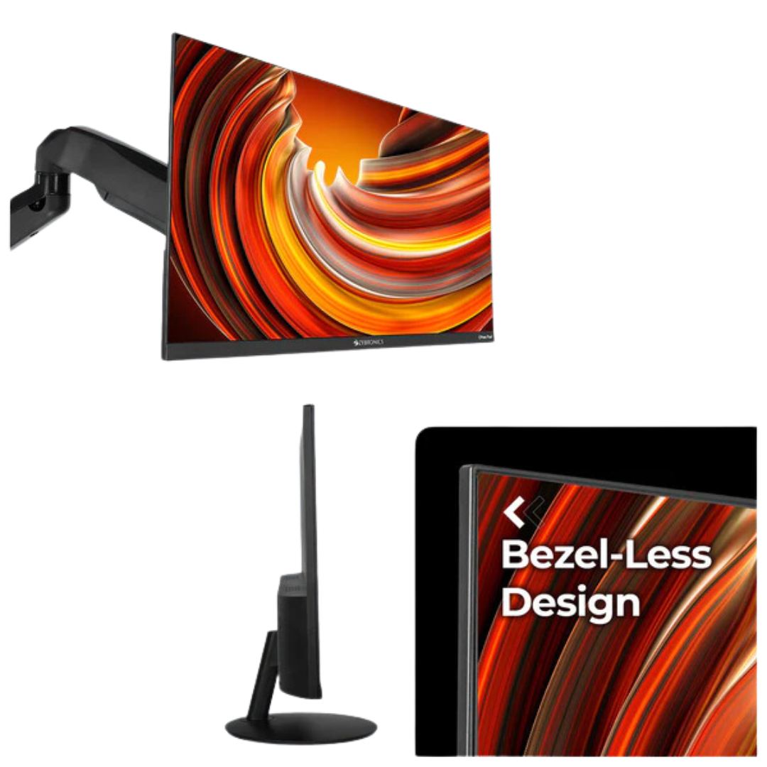 Zebronics 22 inch 75Hz HD Monitor - Blk/ 1920x1080/ 250 Nits/ 75Hz/ 6.5ms/ HDMI & VGA/ 3 Yrs Warranty