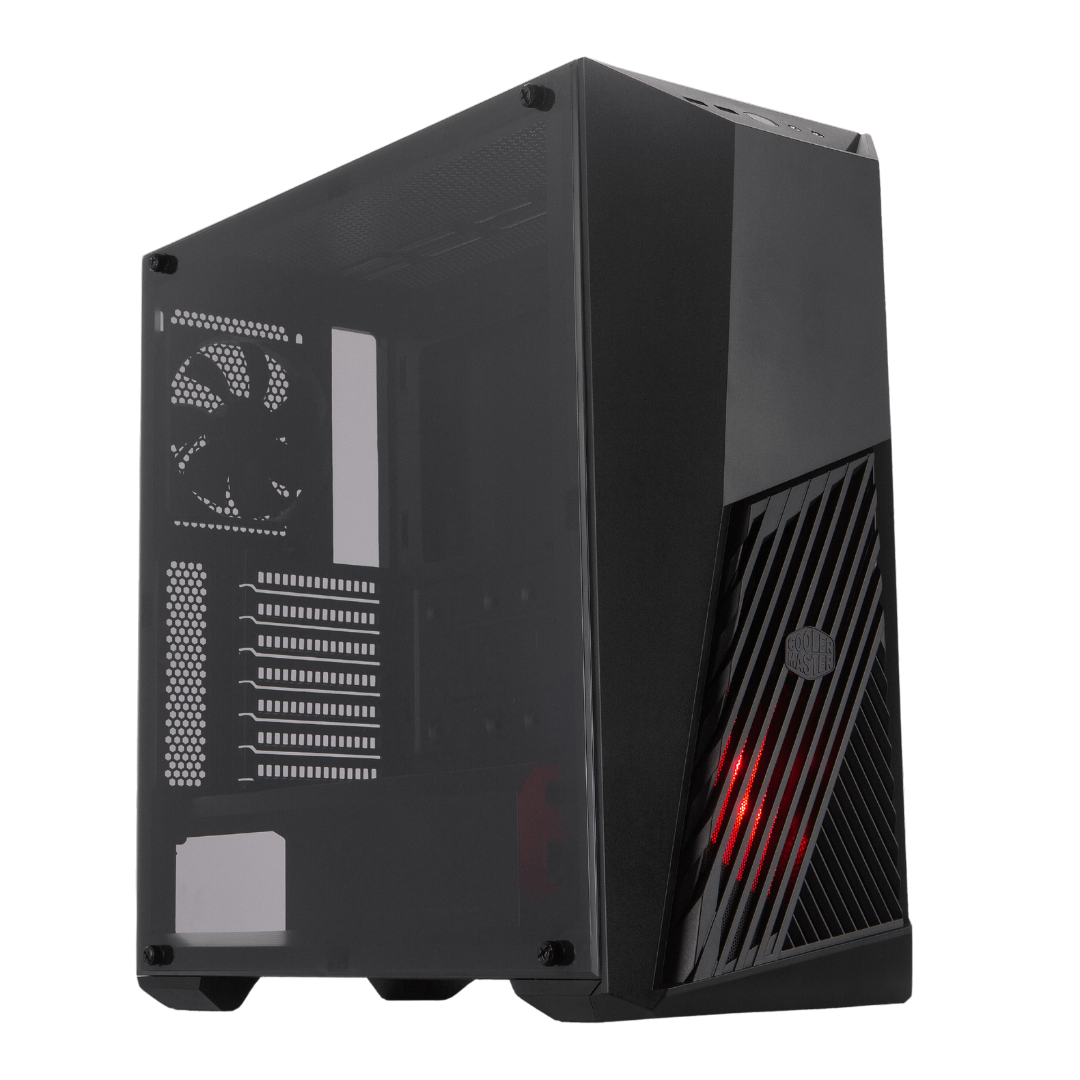 Cooler Master Masterbox K501L Mid Tower Cabinet - Black Steel, Acrylic Panel, 4x 2.5" Drive Bays, 3x 120mm Fans, ATX Support