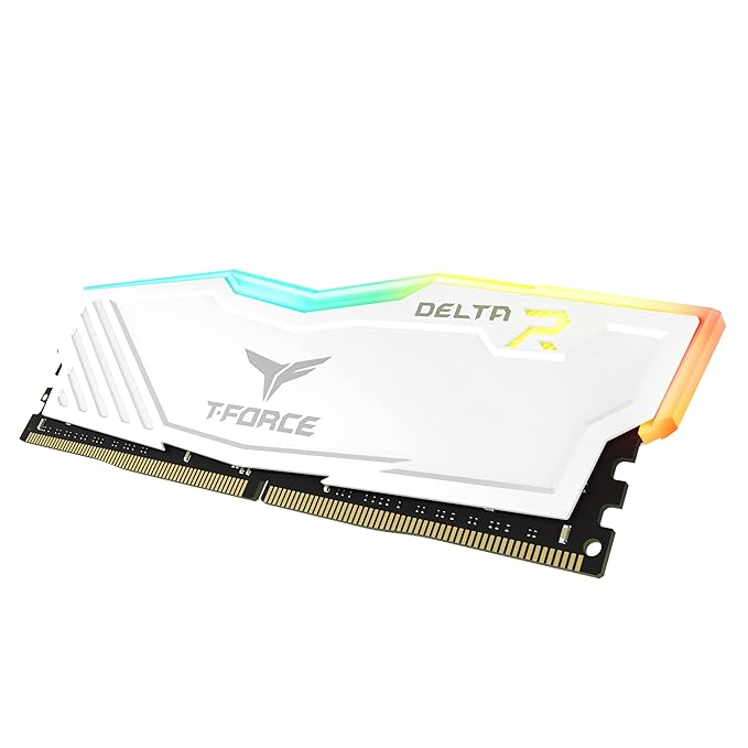 TEAMGROUP T-Force Delta RGB CL16 DDR4 32GB (16GBx2) 3200MHz Desktop RAM (White)