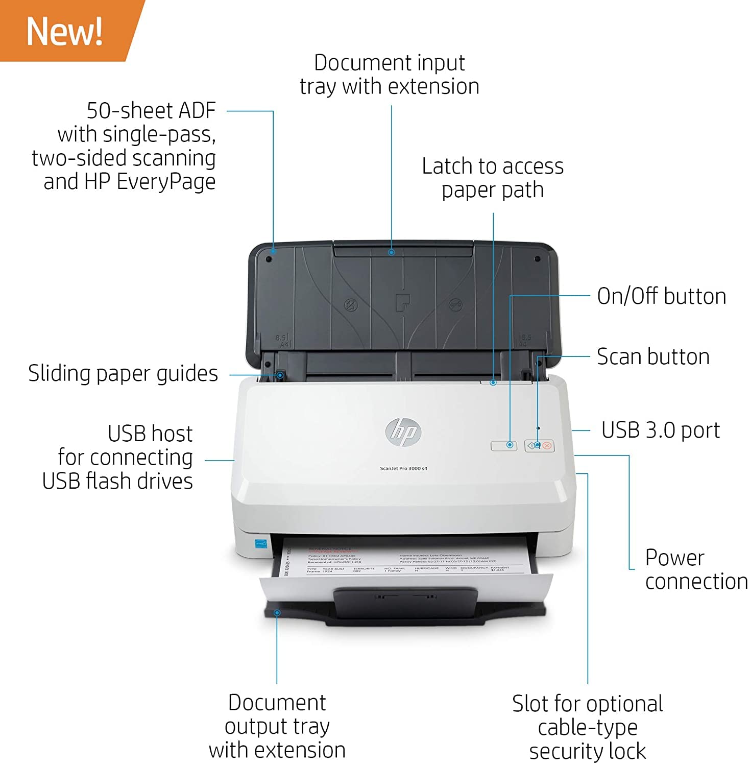 HP ScanJet Pro 3000 S4 Document Scanner | Fast 2-Sided Scanning with ADF for Home and Office - | Buy Online at Shwetha Computers