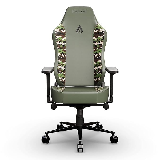 CYBEART Forest Camo Gaming Office Chair 4D Armrest Inbuilt Lumbar Support Supreme PU Leather, Ergonomic, Recline & Tilt