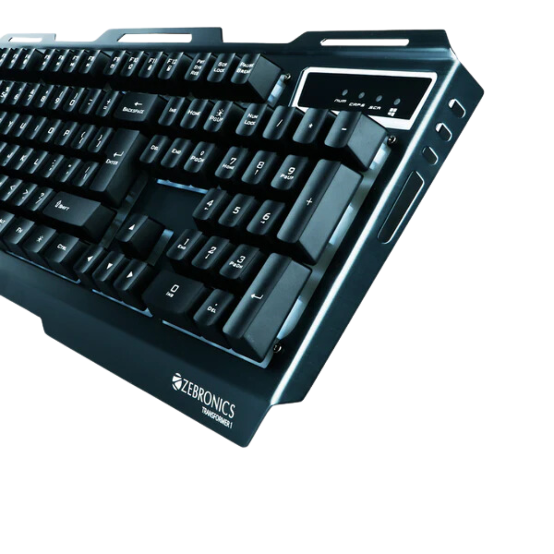 Zebronics Transformer 1 Black Keyboard with Double Short Keys and 104 Keys