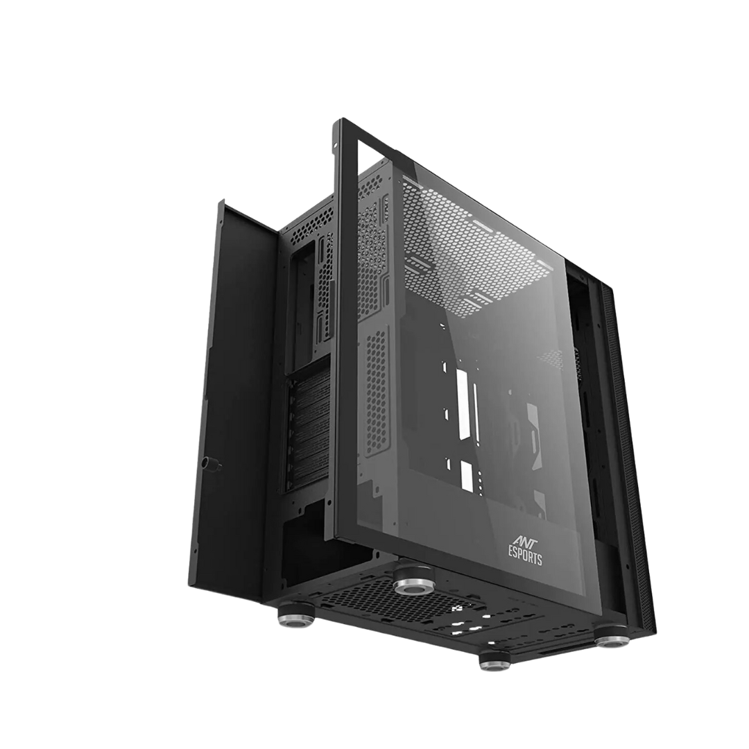 Ant Esports Graffiti ATX Black Cabinet - Tempered Glass, 360 Radiator Support