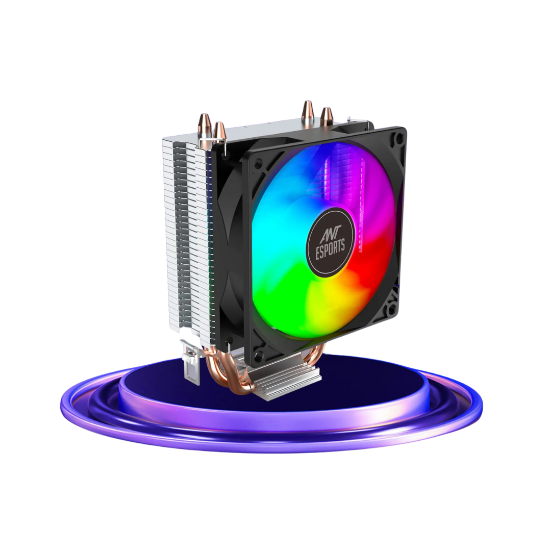 Ant Esports ICE-C200 Rainbow LED CPU Cooler - Intel LGA 1151, AMD AM4 - 95W TDP