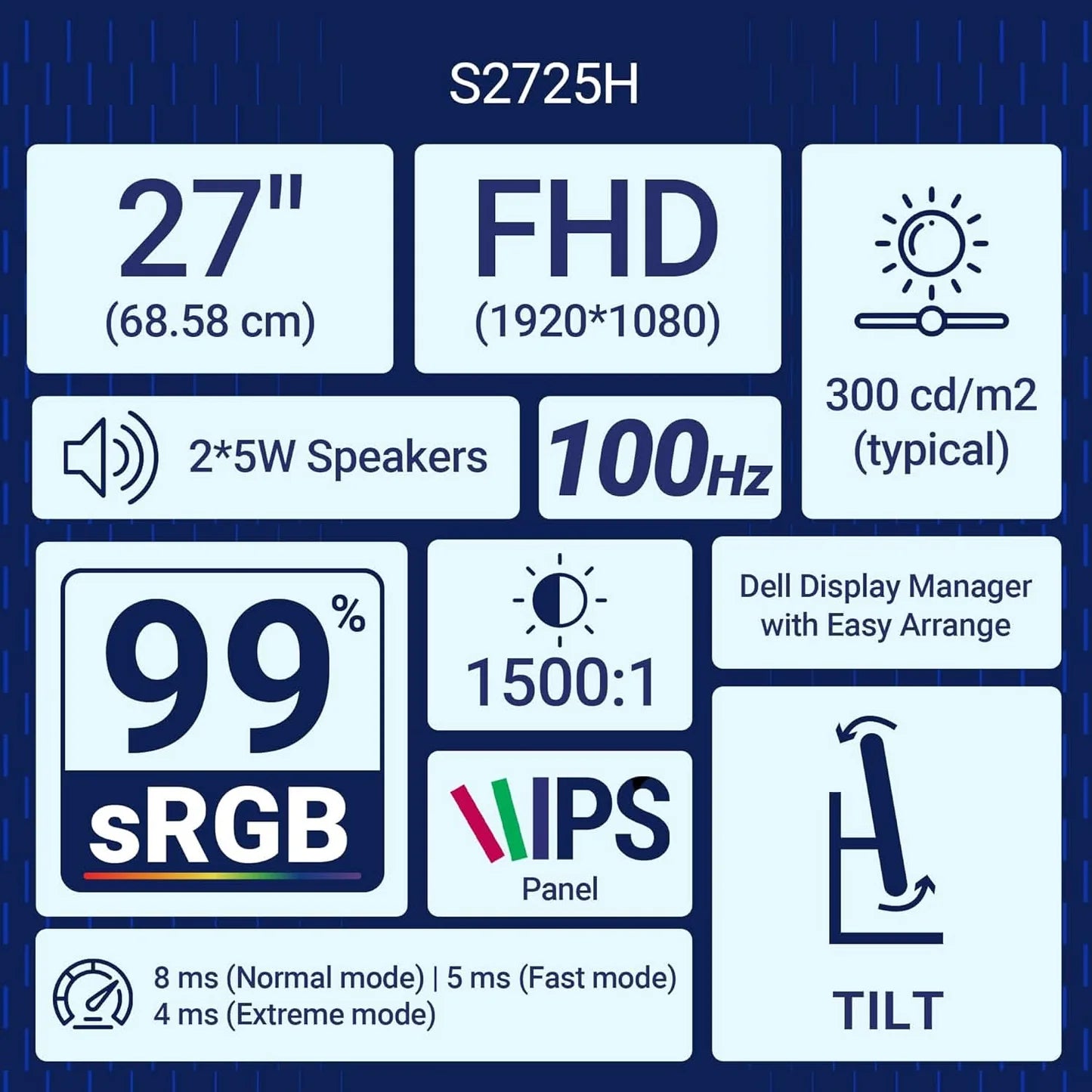 DELL S2725H 27" FHD IPS/100Hz/Grey Office Monitor - | Buy Online at Shwetha Computers