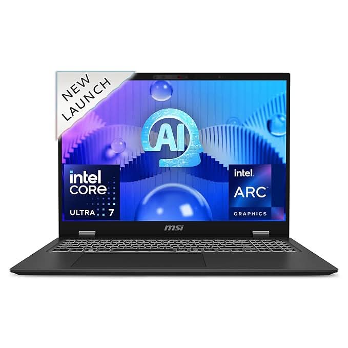 MSI Prestige 16 AI EVO Gaming Laptop Intel Core Ultra 7-155H Processor, Intel Arc Graphics, 16GB, 1TB SSD, 16" QHD+, 16 AI Evo B1MG-033IN - | Buy Online at Shwetha Computers
