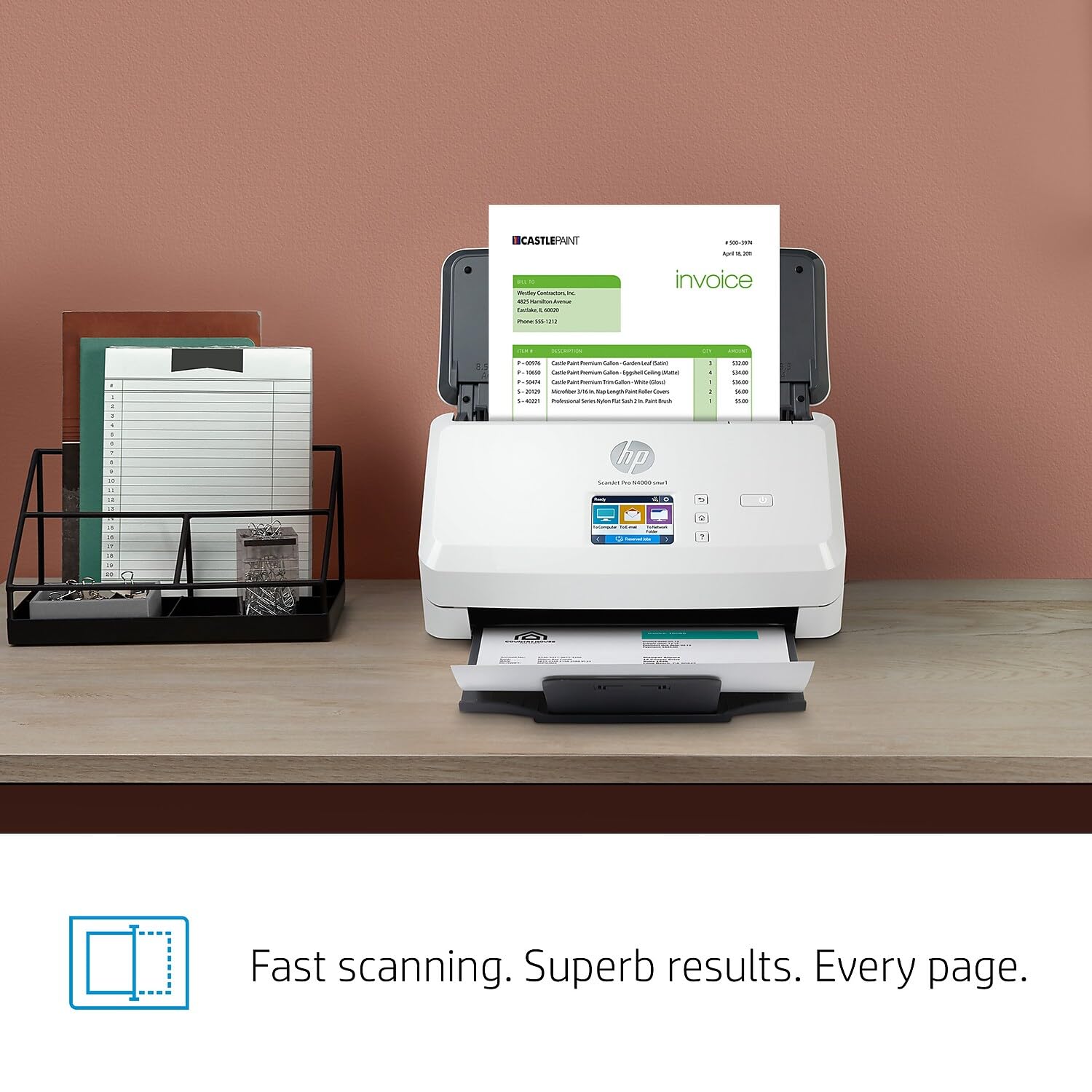 HP ScanJet Pro 4000 SNW Document Scanner | Fast 2-Sided Scanning with Duplex Scanning for Home and Office - | Buy Online at Shwetha Computers