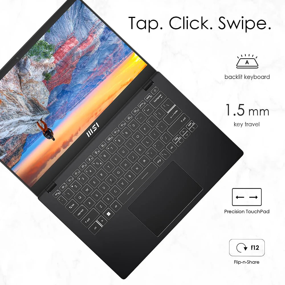 MSI Modern 14 Gaming Laptop Intel Core i3-1215U processor, Intel UHD Graphics, 8GB, 512GB SSD, 14" FHD, 14 C12MO-1213IN - | Buy Online at Shwetha Computers