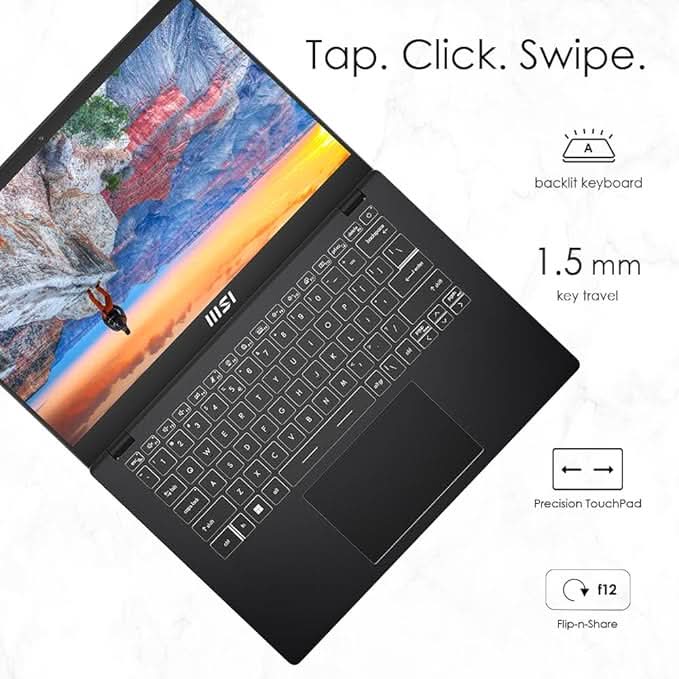 MSI Modern 14 Gaming Laptop Raptor Lake i5-1335U processor, Iris Xe Graphics, 8GB, 512GB SSD, 14