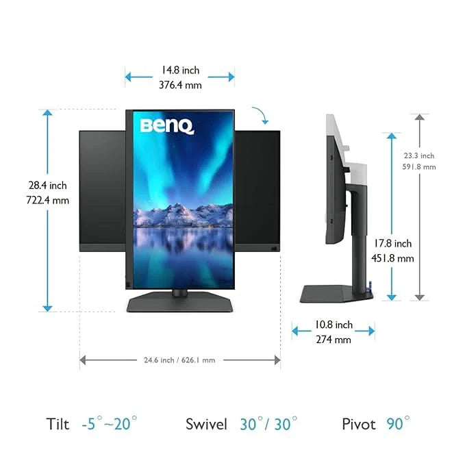 BenQ SW272Q 27 Inch 2K Video Editing & Visual Enjoyment Monitor - | Buy Online at Shwetha Computers