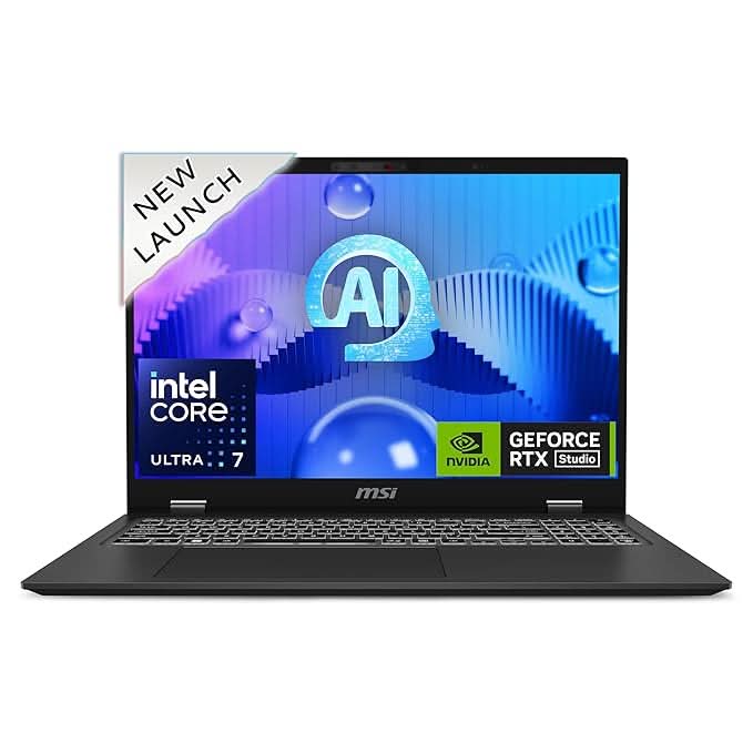 MSI Prestige 16 AI Studio Gaming Laptop Intel Core Ultra 7-155H Processor, NVIDIA GeForce RTX 4060, 32GB, 1TB SSD, 16" QHD+, 16 AI Studio B1VFG-070IN - | Buy Online at Shwetha Computers