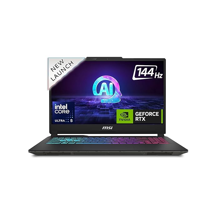 MSI Cyborg 15 AI Gaming Laptop Intel Core Ultra 5 processor, RTX 4050-6GB, 16GB, 1TB SSD, 15.6