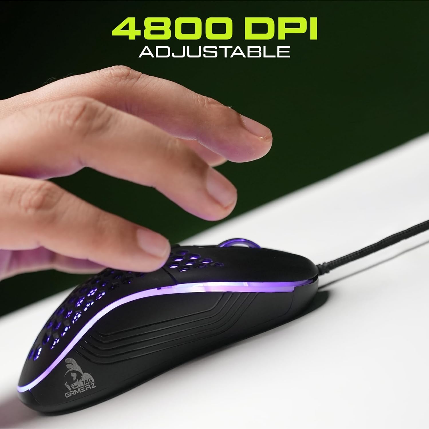 TAG Gamerz Fusion RGB Honeycomb Gaming Mouse Black Edition
