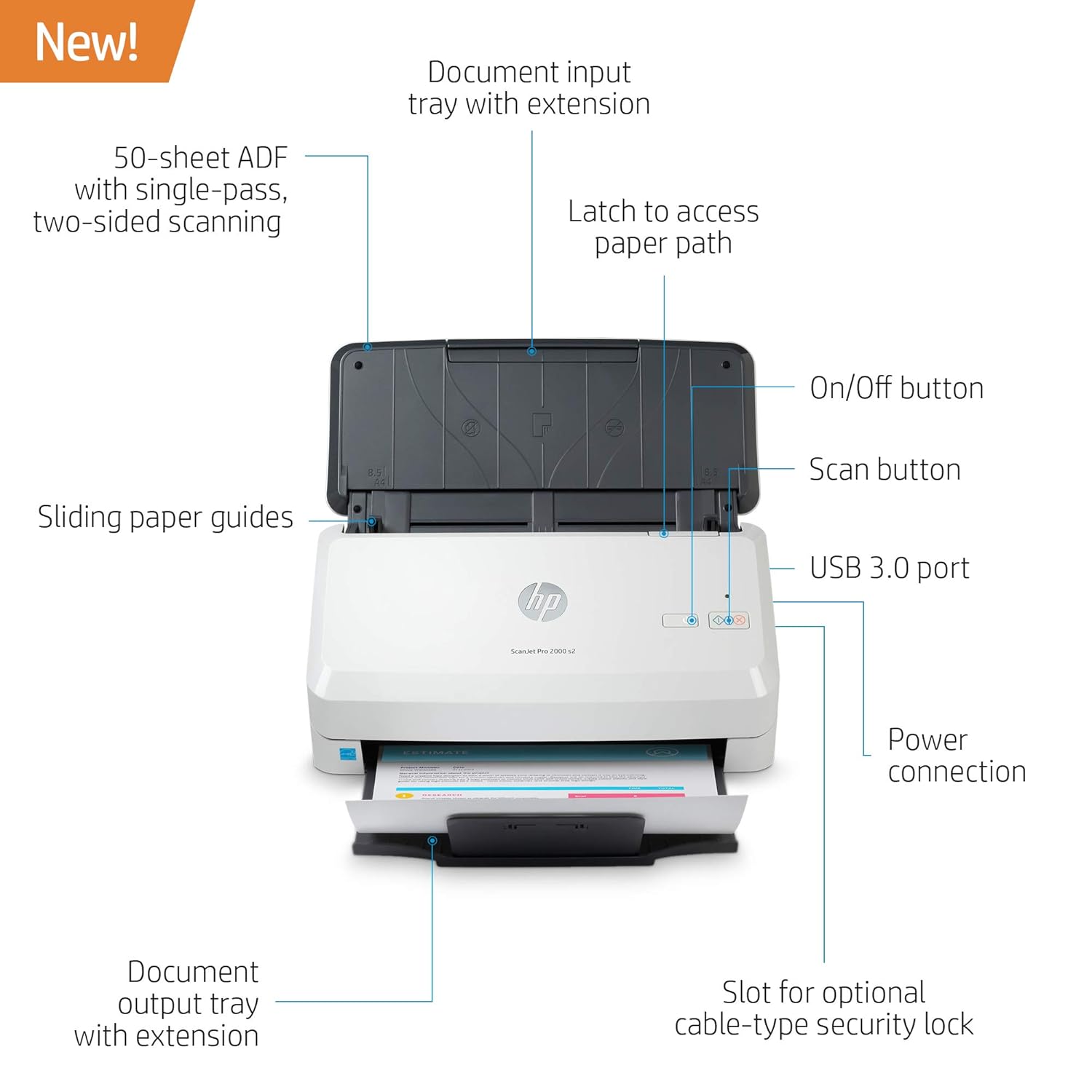 HP ScanJet Pro 2000 S2 Document Scanner | Fast 2-Sided Scanning for Home and Office - | Buy Online at Shwetha Computers