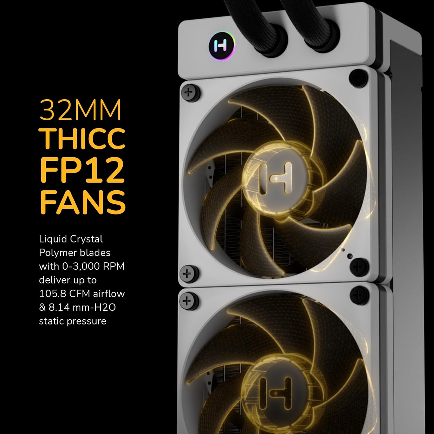 Hyte Thicc Q60 240mm CPU Liquid Cooler (Black and White)