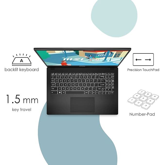 MSI Modern 15 Gaming Laptop Intel Core i5 13420H processor, Iris Xe Graphics, 8x2GB, 512GB SSD, 15.6" FHD, 15 H C13M-218IN - | Buy Online at Shwetha Computers