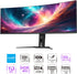 GIGABYTE - AORUS CO49DQ - 49" QD OLED - 5120x1440 DQHD 32:9-1800R - 144Hz - 0.03ms GTG - AMD FreeSync Premium Pro - Super Ultrawide - KVM - HDMI, DP, Type C - Height Adjustable - Black