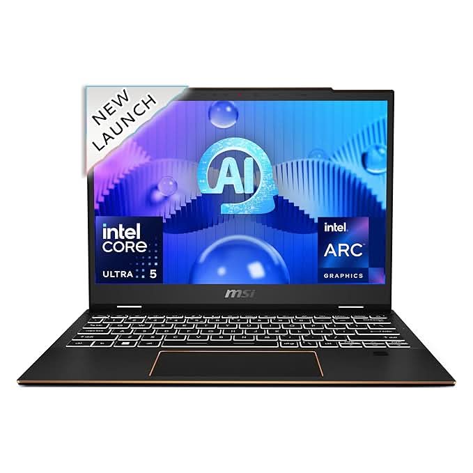 MSI Summit E13 AI Evo Gaming Laptop Intel Core Ultra 5 125H Processor, Intel Arc Graphics, 32GB, 1TB SSD, 13.3