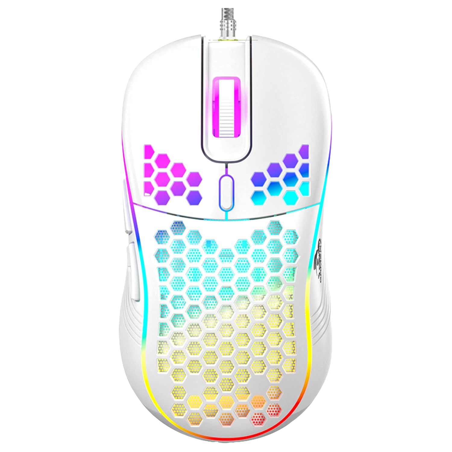 TAG Gamerz Fusion RGB Honeycomb Gaming Mouse White Edition