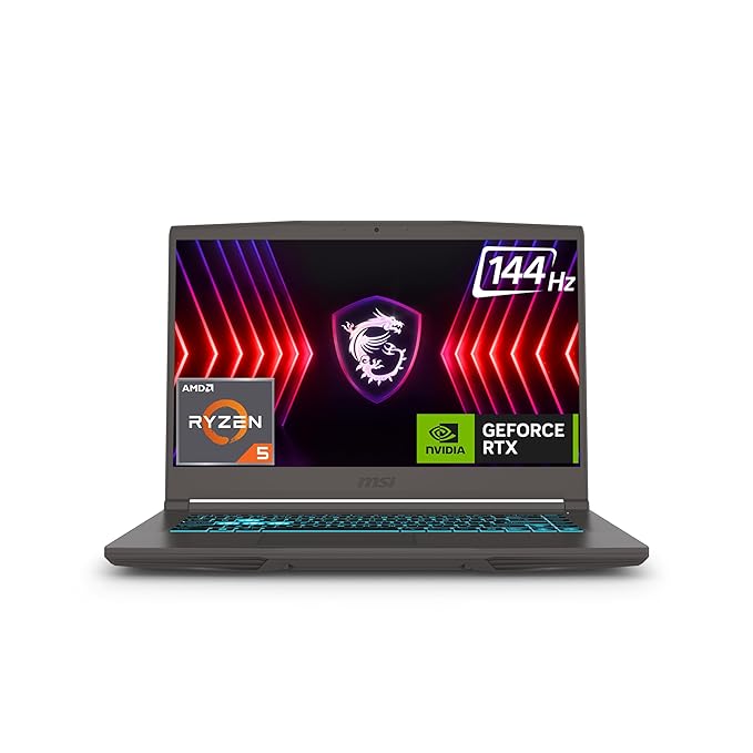 MSI Thin A15 Gaming Laptop Ryzen 5 7535HS processor, RTX 4050-6GB, 16GB, 512 GB SSD, 15.6