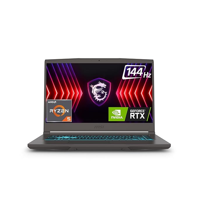 MSI Thin A15 Gaming Laptop Ryzen 5 7535HS processor, RTX 3050-4GB, 16GB, 512 GB SSD, 15.6