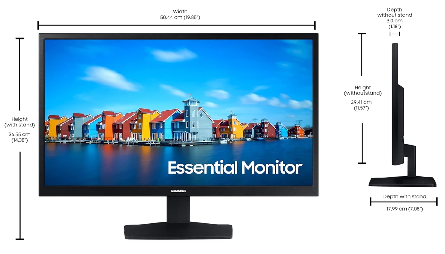 Samsung 22-inch(54.48cm) LED 1920 x 1080 Pixels FHD Flat Monitor, VA, 60 Hz, Wide View Angle, HDMI, D-sub Ports, Flicker Free, (LS22A334NHWXXL, Black) - | Buy Online at Shwetha Computers