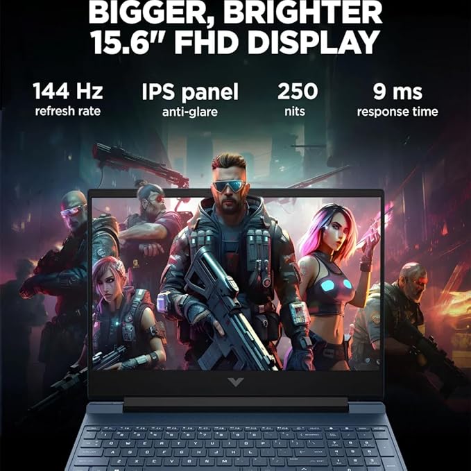 HP Victus Gaming Laptop, 12th Gen Intel Core i5-12450H, (8GB/512GB SSD/4GB RTX 2050 GPU/15.6"/FHD) 15-FA1226TX