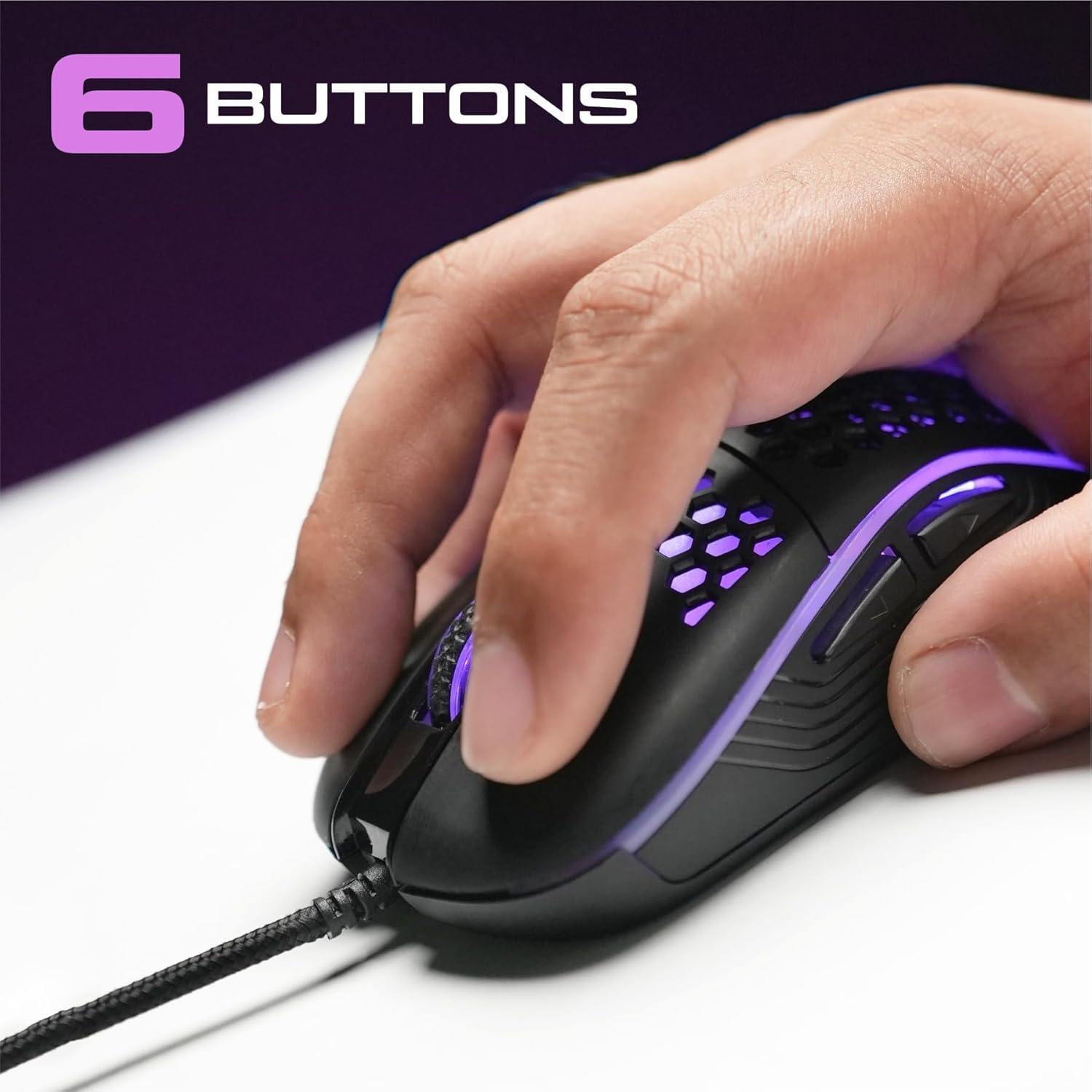 TAG Gamerz Fusion RGB Honeycomb Gaming Mouse Black Edition