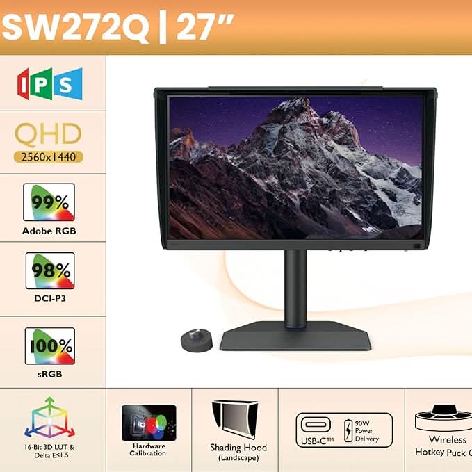 BenQ SW272Q 27 Inch 2K Video Editing & Visual Enjoyment Monitor - | Buy Online at Shwetha Computers
