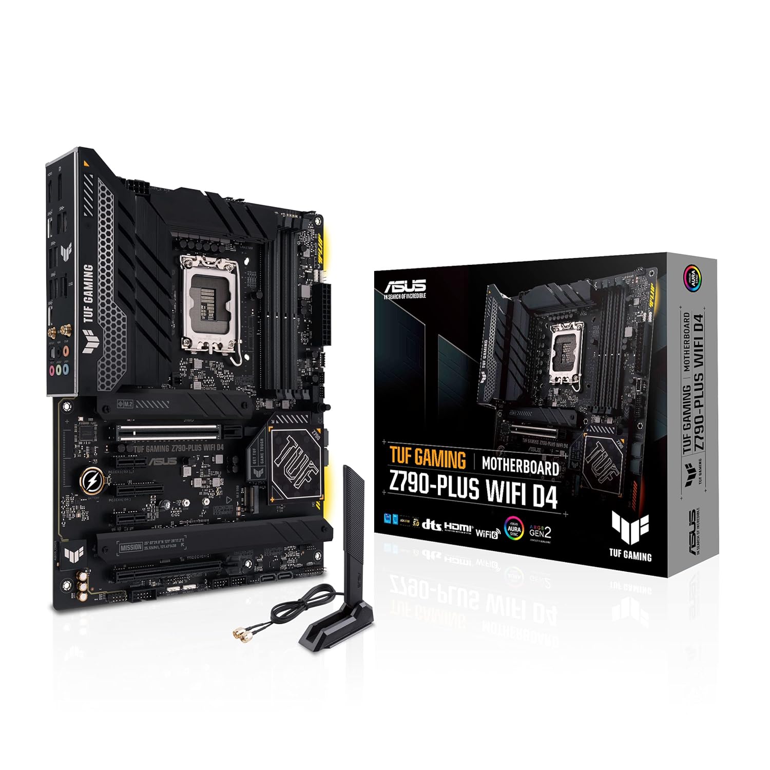 ASUS Z790 PLUS TUF GAMING WIFI DDR4 Motherboard - Intel LGA1700, ATX Form Factor, 128GB DDR4 5333(OC), 4x M.2 Slots, 2.5Gb Ethernet, Wi-Fi 6, USB 3.2 Gen 2x2, Aura RGB Header