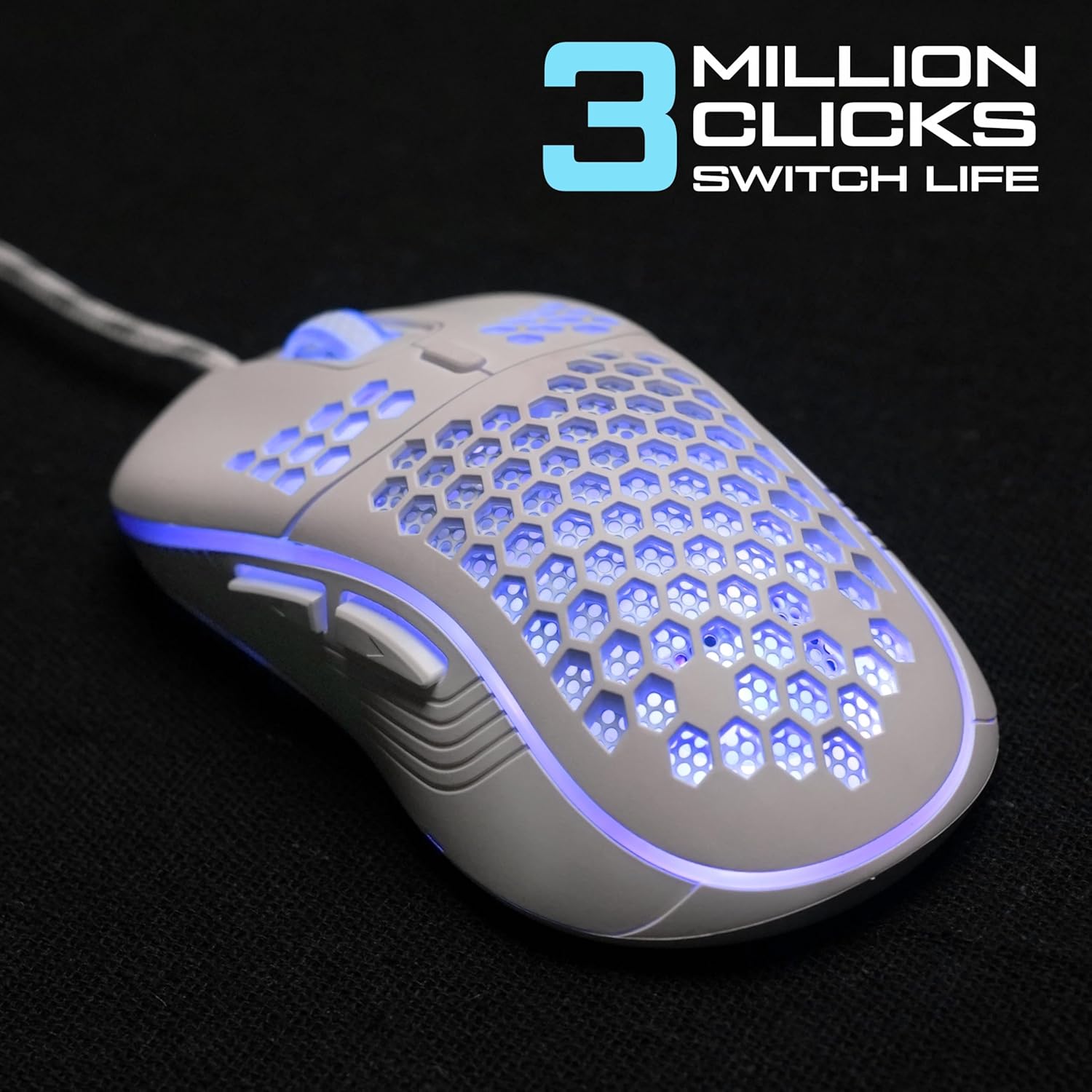 TAG Gamerz Fusion RGB Honeycomb Gaming Mouse White Edition