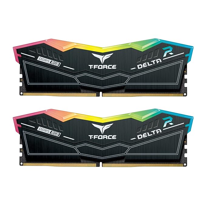 TEAMGROUP T-Force Delta RGB DDR5 32GB (16GBx2) 6400MHz Desktop RAM (Black)