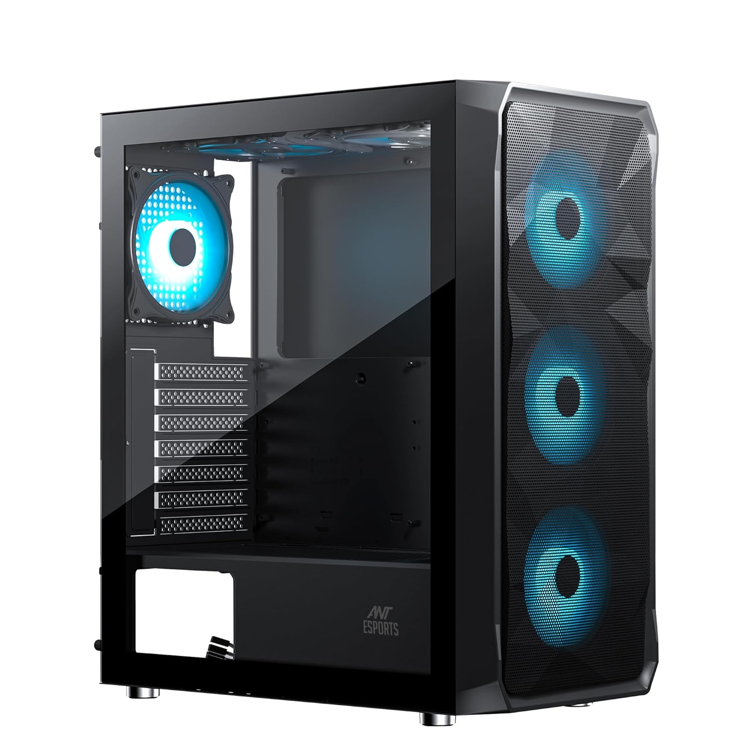 Ant Esports ICE-112 Black Gaming Cabinet - ATX/Micro-ATX/ITX, 3 Front Fans, 340mm VGA Card Length