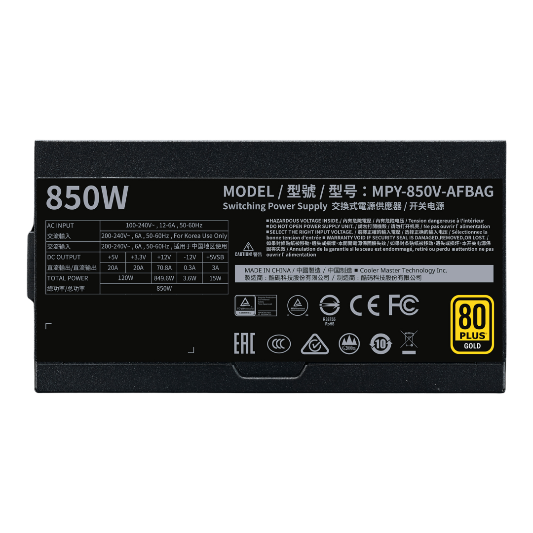 Cooler Master V850 Gold 850W Fully Modular Power Supply 80 Plus Gold Certified - | Buy Online at Shwetha Computers