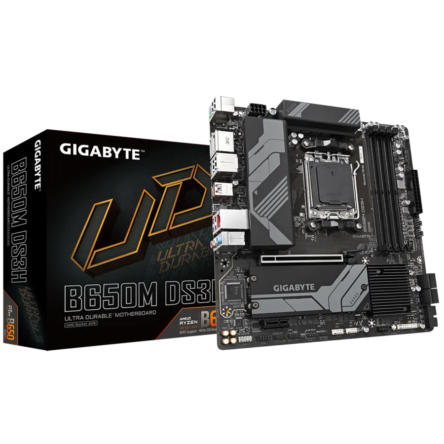 Gigabyte B650M DS3H AMD Ryzen 7000/8000 Series Micro ATX Motherboard with DDR5 Support